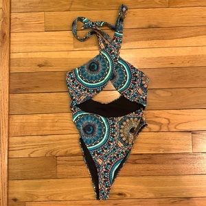 Nasty gal, vibrant patterned swimsuit